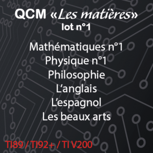 QCM Les matières lot n°1