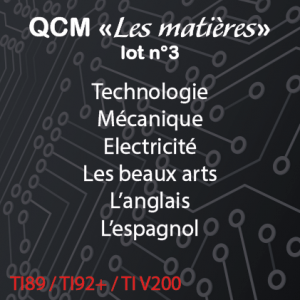QCM Les matières lot n°3