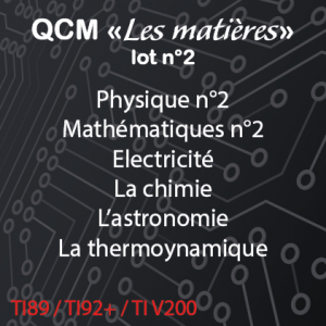 QCM Les matières lot n°2