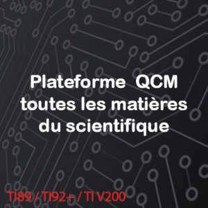 Plateforme QCM toutes les matières scientifiques