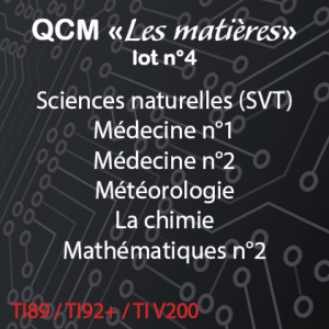 QCM Les matières lot n°4