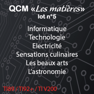 QCM Les matières lot n°5