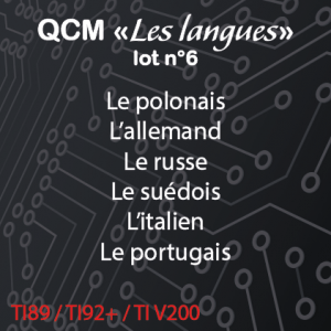 QCM Les langues lot n°6
