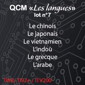 QCM Les langues lot n°7